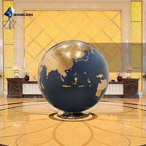 Centro de mesa World <span class=keywords><strong>Globe</strong></span>-Arte de tierra de fibra de vidrio grande para atrios corporativos y resorts de lujo (Tierra Dorada y azul, base personalizada) - Product Image 4