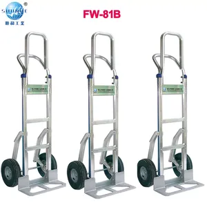 Chariot à main en aluminium à plate-forme robuste, chariot de poussée silencieux avec roues de 10 pouces