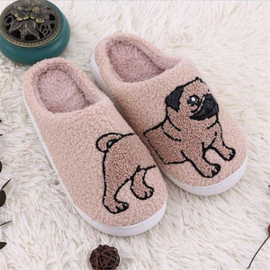 Custom Cute Winter Warm Fuzzy Plush Fuzzy House Dachshund <strong>Dog</strong> Cat Animal Plush <strong>slippers</strong> <strong>for</strong> Women - Product Image 1