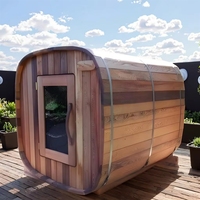Sauna Uap Luar Ruangan Bungalow Taman untuk 6 Orang, Kayu Solid Keluarga, Finlandia