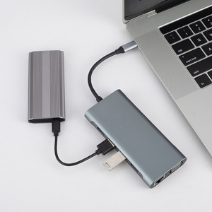 Type <b>C</b> 11 In 1 <b>Hub</b> Aluminum Alloy With Hdmi 2.0 Lan Port Sd Card Reader For Macbook Laptop - Product Image 4