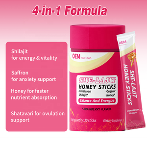 Bâtonnets de miel au Shilajit très demandés pour femmes, saveur fraise, Shilajit pur de l'Himalaya avec safran pour l'équilibre hormonal - Product Image 5