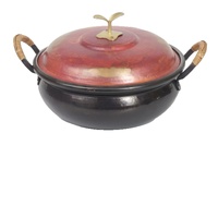 Pot en cuivre artisanal de grande taille avec poignée, design classique, anti-brûlure, durable, pour cuisinière à gaz et à induction, pot à soupe et à ragoût