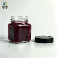 Lot de 200 ml de petits pots en verre carrés pour aliments, récipients haute transparence pour souvenirs, cadeaux et emballages de détail