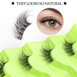 6 paires de <span class=keywords><strong>faux</strong></span> <span class=keywords><strong>cils</strong></span> demi-longueur, tige transparente, maquillage <span class=keywords><strong>naturel</strong></span> nude, allongement des <span class=keywords><strong>cils</strong></span>, réutilisables, best-seller transfrontalier - Product Image 5