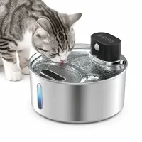 Dispenser & Tempat Makan Otomatis untuk Hewan Peliharaan dari Baja Tahan Karat Kapasitas Besar untuk Penggunaan Dalam Ruangan bagi Kucing