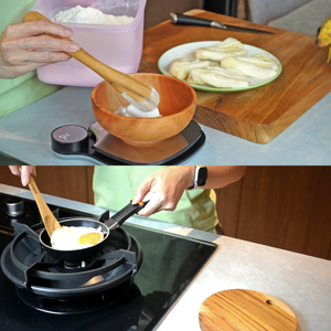 Premium Teak Wood Spatula Eco-Friendly Multipurpose Wooden Kitchen <b>Utensil</b> for Cooking 2 Side Stirring Spoon Mixing Baking Heat - Product Image 3