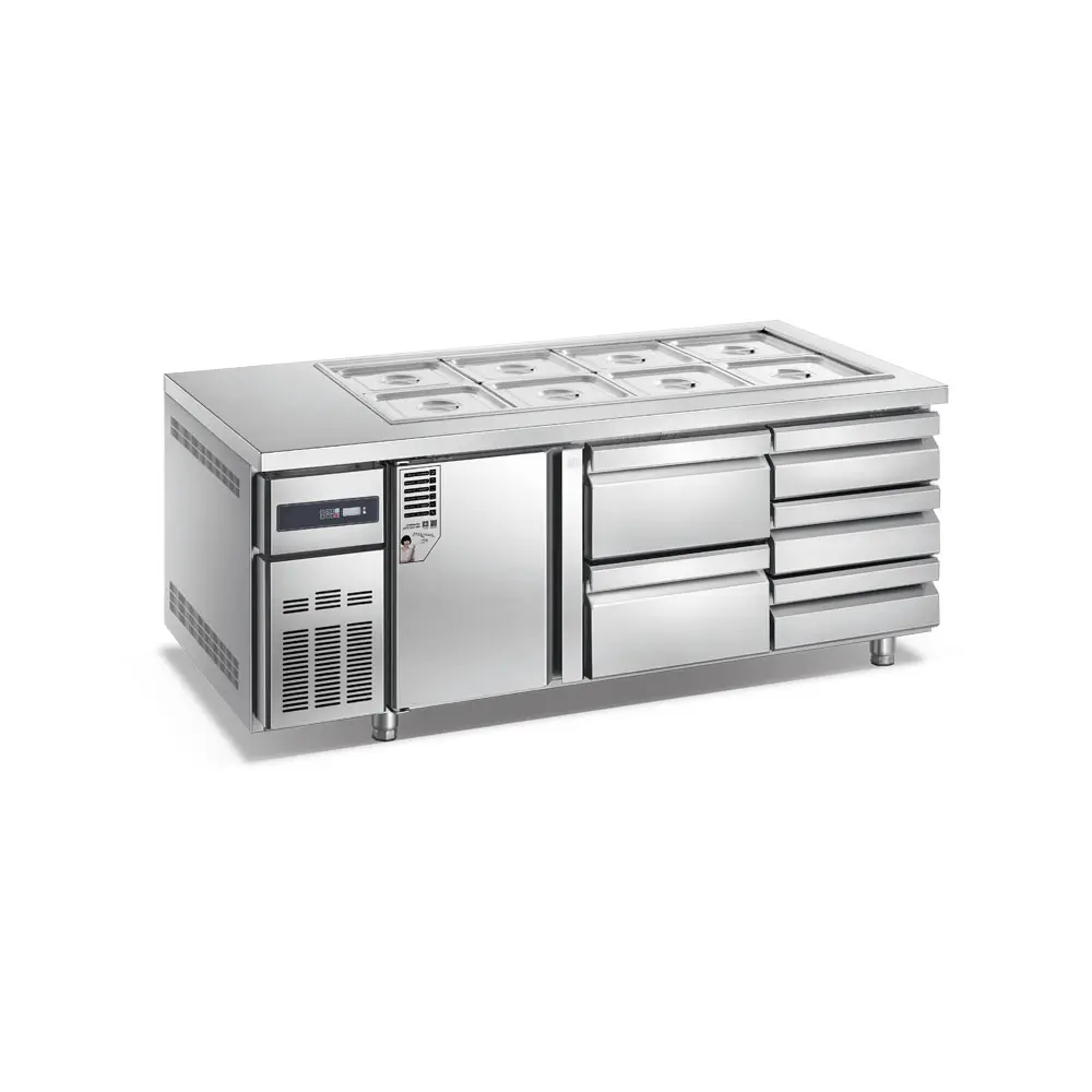 Tủ lạnh chuyên nghiệp quá trình salad Bar truy cập tủ lạnh đồ uống thương mại undercounter tủ lạnh