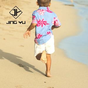 Custom Hawaiian Children's Clothing Design Stand up Collar <b>Linen</b> Cotton Button Print Hawaiian <b>Shirts</b> for Boys Girls - Product Image 3