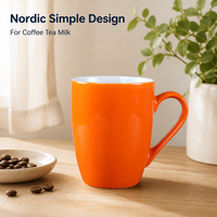 Mug en céramique personnalisé avec logo, 320 ml, finition brillante, 15 couleurs, mug vierge pour sublimation, style nordique, cadeau promotionnel, vente en gros, OEM, ODM
