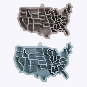 Amerika birleşik devletleri haritası tasarım silikon buz yapım makinesi küpü kalıpları ve tepsi - Product Image 2
