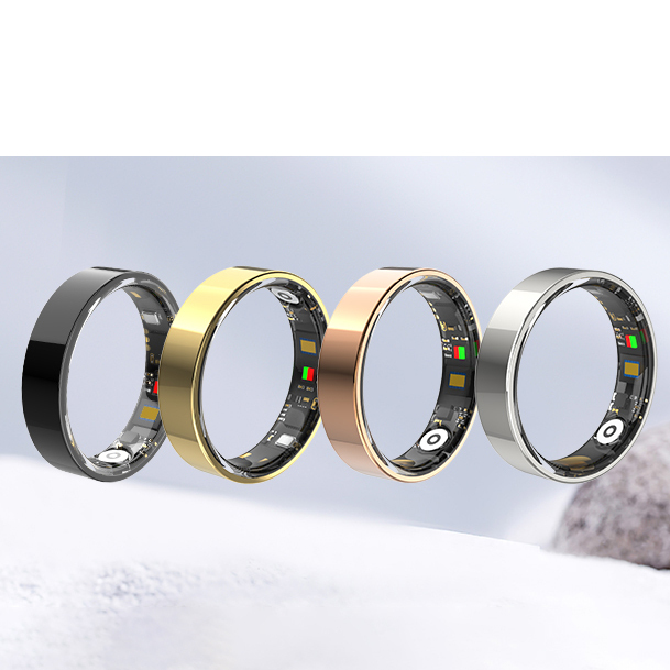 Ultra-Narrow 6mm Smart Couple Ring IP68/5ATM - Stainless Steel Health Tracker with Gesture Photo & App Control