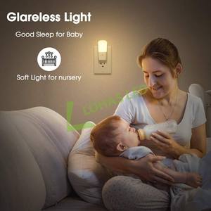 LOHAS Minimalist Design Automatic Sensor Plug-In Night Lights 1W LED Dimmable Nightlight Warm White Bed <strong>Lamp</strong> for Kids' <strong>Bedroom</strong> - Product Image 4