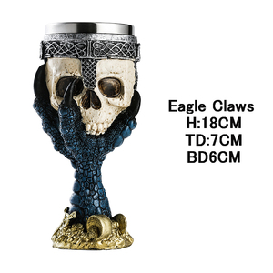रेज़िन टिकी स्कल कप क्रिएटिव कॉकटेल ग्लास स्टेनलेस स्टील मग बार ग्लास हैलोवीन डेकोरेशन कप - Product Image 6