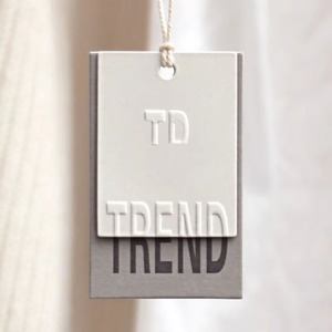 Bán buôn cao cấp tùy chỉnh đôi Swing treo thẻ dày Đặc biệt giấy dập nổi vuông thiết kế sang trọng cho quần áo tùy chỉnh - Product Image 2