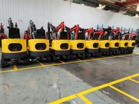Chargeur frontal 1 tonne puissant et économique avec pelle arrière, chenilles en caoutchouc, attache rapide, broyeur à fléaux et machine de terrassement