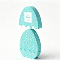 Boîte cadeau en carton Shaher de luxe en forme d'œuf avec logo personnalisé imprimé UV et ouverture en zigzag pour ensemble de chocolats