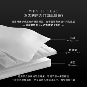 Hilton Careseen <b>Down</b> Mattress Pad 9Cm Soft Foldable Hotel Use Protective Topper - Product Image 5