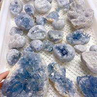 Cadeau de gros Amas de cristaux de célestite bleue brute naturelle Géode Décor irrégulier Amas de cristaux de pierres précieuses