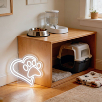 Neonawall Enseigne néon LED à intensité variable, alimentée par USB, motif Cœur et Empreinte de Patte, pour Magasin d'Animaux, Café Chats et Chiens, Décoration Murale Multi-positions, Bar, Salle de Sport, Bureau, Fête