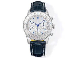 Reloj de Pulsera Cronógrafo de Aviación Clásico de Alta Calidad con Incrustaciones de Diamantes, Correa de Oro Blanco, Esfera de Buceo, Deportivo y Elegante - Product Image 2