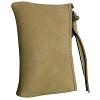 Mini pochette à monnaie Euro mignonne en cuir véritable faite à la main avec fermeture éclair pour passeport, cartes d'invitation de mariage, cadeaux