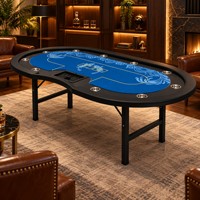 Table de poker pliable de qualité casino YM Professional avec éclairage LED pour jeux de hasard ou fêtes