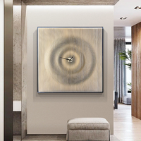 Décoration de maison moderne, peinture artistique en technique mixte 3D, œuvre d'art en tranche de vague faite à la main, horloge murale, peinture murale pour la décoration murale d'hôtel
