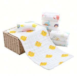 20x50cm Baby Bath & Face Towel High Absorbency Gauze <b>Cloth</b> with Cute Animal & Fruit Patterns Soft Texture Towels - Product Image 2