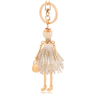 Crystal Keychains Populer White Rhinestone Key Chains Rings Tassel Keyring Women Girl Fashion 2022 Jewelry