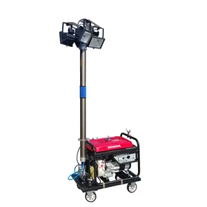 Verhogen G Vermogen 4*500W Halogeenlamp 2kw Generator Automatische Stijgende Verlagende Aanhangwagen Mobiele Lichtmast