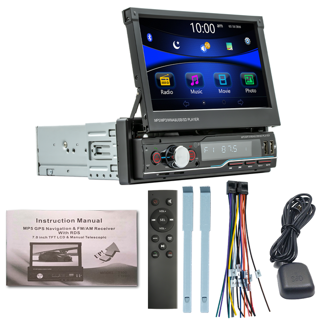 Universal 7 Inch HD Touch Screen Car Stereo MP5 Player with Apple CarPlay, Android Auto, Mirror Link & Wi-Fi Support