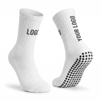 Chaussettes de sport personnalisées en gros avec logo, chaussettes montantes tricotées antidérapantes pour la course et le football