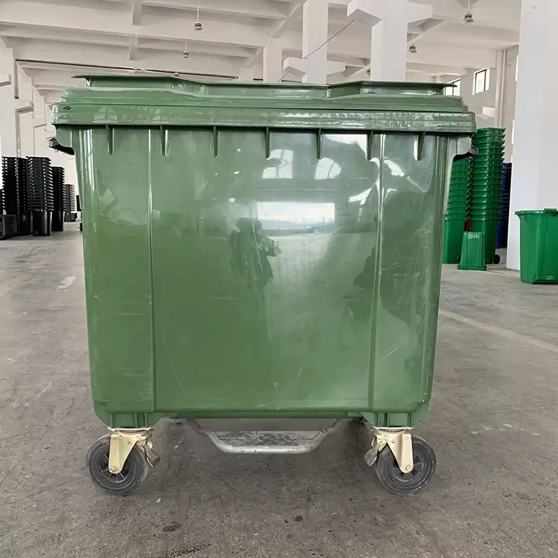 outdoor plastic garbage bin trash can 1100 liter waste bin wheelie bin