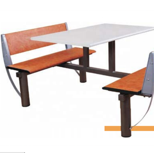 Juego de Mesa y Sillas de Comedor Económico para 4 Personas, Moderno, con Estructura de Acero y Tablero de Madera, Resistente, para <span class=keywords><strong>Restaurantes</strong></span> de Comida Rápida y Escuelas - Product Image 1