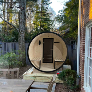 4-6 Person Electric 6KW Solid <strong>Wood</strong> <strong>Canada</strong> Red Cedar Outdoor Villa Barrel Sauna Room with Dry Steam <strong>Stove</strong> - Product Image 4