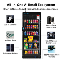 Máquina Expendedora Inteligente con IA, Kiosco Digital para Bebidas y Aperitivos, Apertura Automática con Sistema de Pago con Tarjeta, Kiosco Expendedor Refrigerado Inteligente