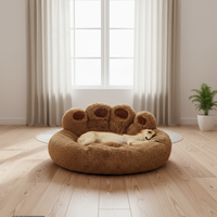 Lit pour chien et chat pliable, durable, design classique et tendance, toutes saisons, chaud, en peluche, confortable, motif à carreaux, pour petits et grands chiens