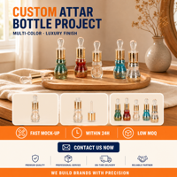 Bouteille d'Attar Rechargeable en Verre en Forme de Gourde Vide Personnalisable pour Huile de Parfum, 6ml, 12ml, Plusieurs Couleurs, Vente en Gros