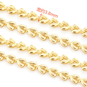 Cadena de Acero Inoxidable Dorada Vintage con Cierre de Corazón, Cadena Hecha a Mano para DIY, Pulsera, Tobillera, Accesorios de Joyería - Product Image 3