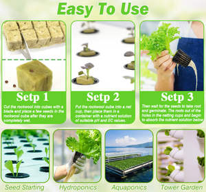 Hydroponische Rockwool blokken voor de teelt van tomaten, komkommers en sla - Product Image 2