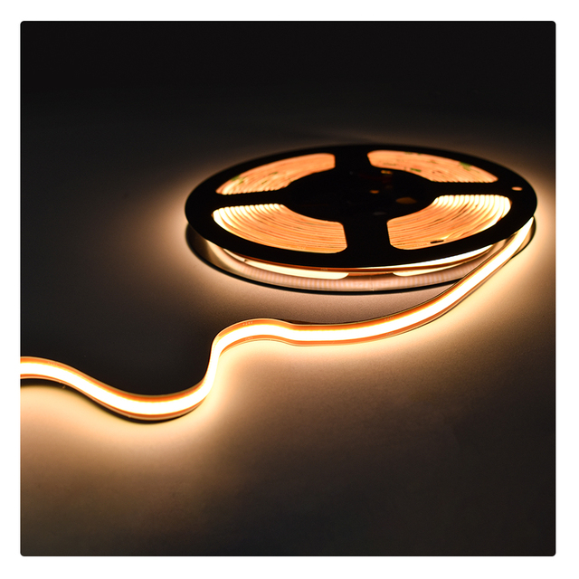 528LED 8mm Anywhere Cut COB LED Strip 24V DC Dotless High CRI Seamless Lighting for Custom Projects