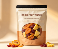 Sachet Doypack refermable de qualité alimentaire, résistant à l'humidité, pour fruits secs et snacks, avec fenêtre transparente, imprimé en héliogravure, personnalisable