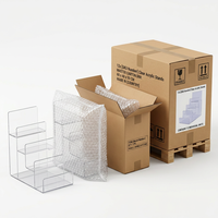 Présentoir rectangulaire moderne et durable en acrylique poli à 5 couches, type sur pied, étagère transparente pour portefeuilles et cartes de vœux