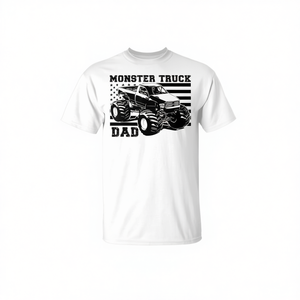 T-shirt patriotique Monster Truck Dad, motif drapeau américain, vêtements promotionnels fierté des États-Unis - Product Image 2
