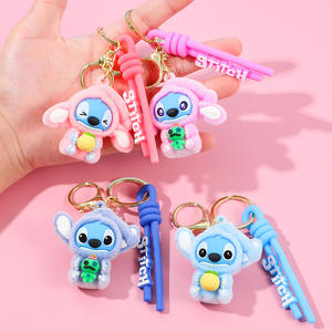 Милый плюшевый кролик-брелок с силиконовым карабином, 3D форма, креативный маленький подарок, подвеска для рюкзака, модный тренд, оптом - Product Image 4