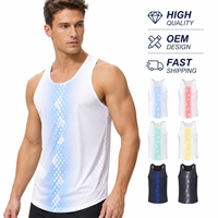 Canotta da Corsa Personalizzata con Stampa Diamantata Sfumata, Leggera, Senza Maniche, ad Asciugatura Rapida, Traspirante, per Palestra e Fitness, Canotta Premium