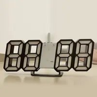 Horloge numérique LED 3D, décoration murale, mode nuit lumineux, horloge de table électronique réglable, horloge murale, décoration de salon, LED