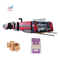 HS-B Serie Auto Kartonnen Kartonnen Doos Afdrukken Insteekmap Gluer Maken Machine Voor Golfkartonnen Doos Machine