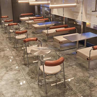 Banquette avec table intégrée pour café, ensemble de mobilier commercial pour restaurant, bistro, cafétéria